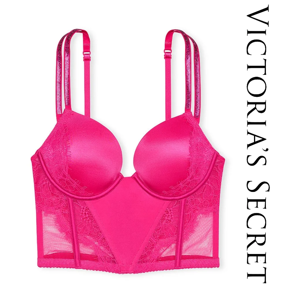 Victoria's Secret - 32DD - Very Sexy - Double Shine Strap Push-Up Corset Top